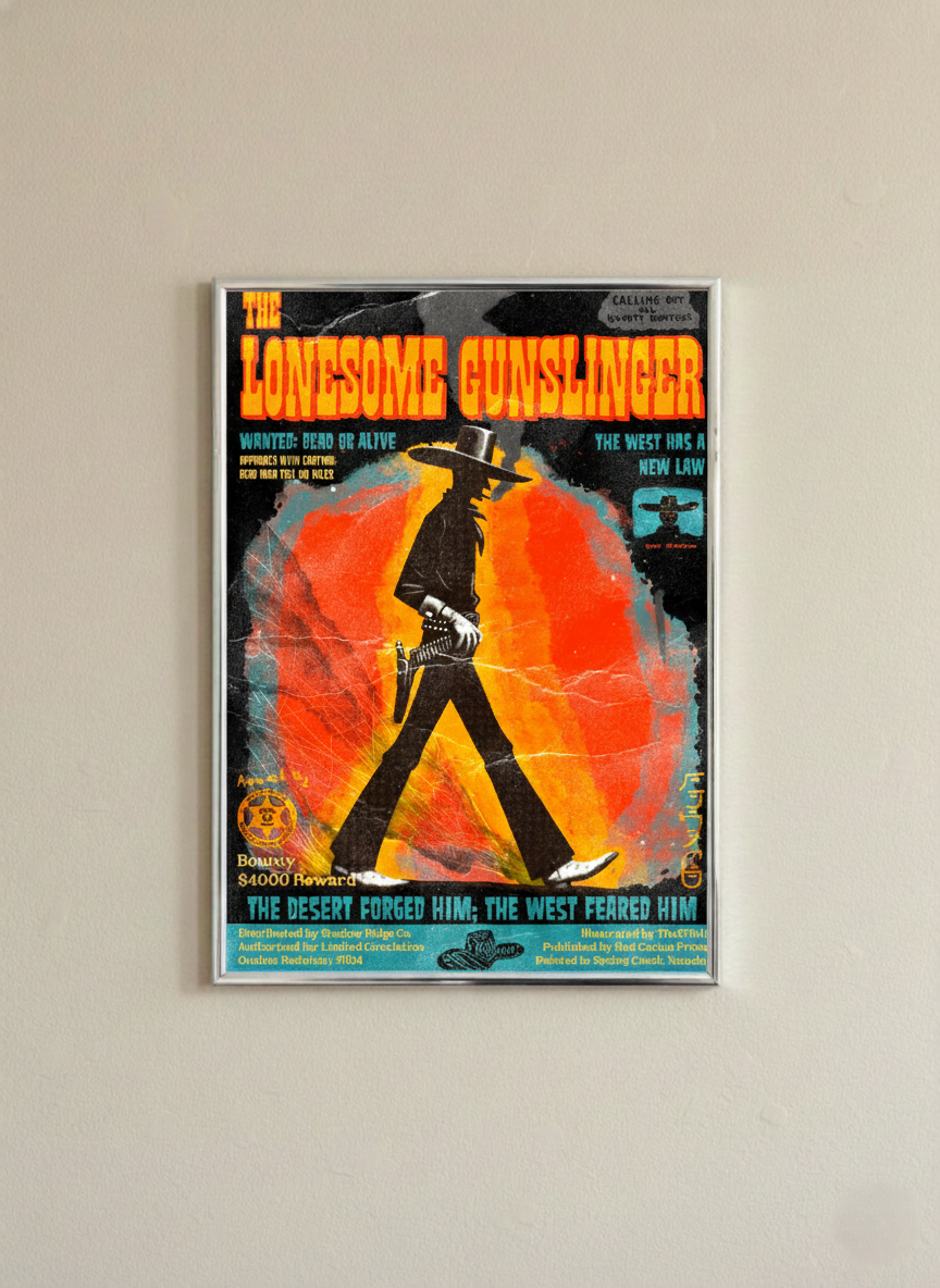 The Lonesome Gunslinger Framed Artwork