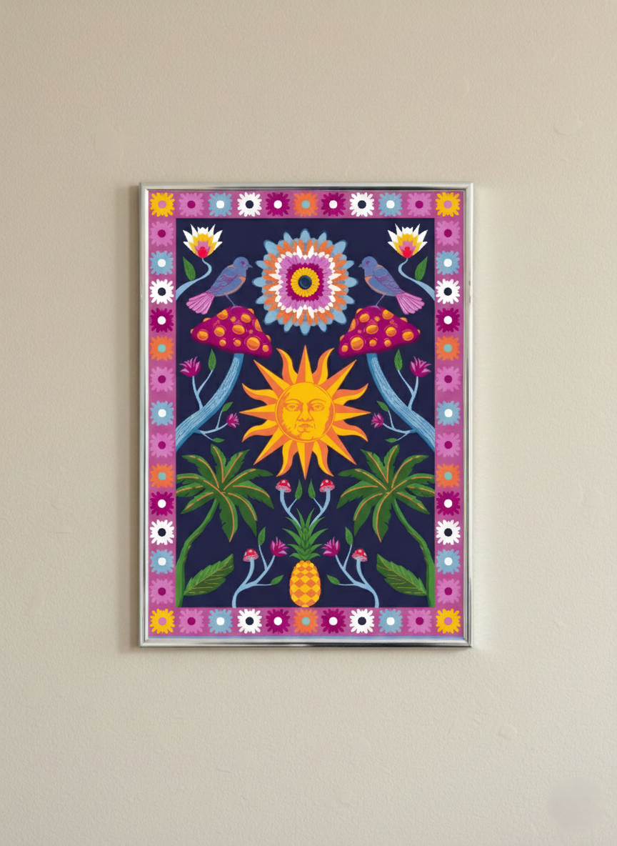 Psychedelic Sunshine Framed Artwork