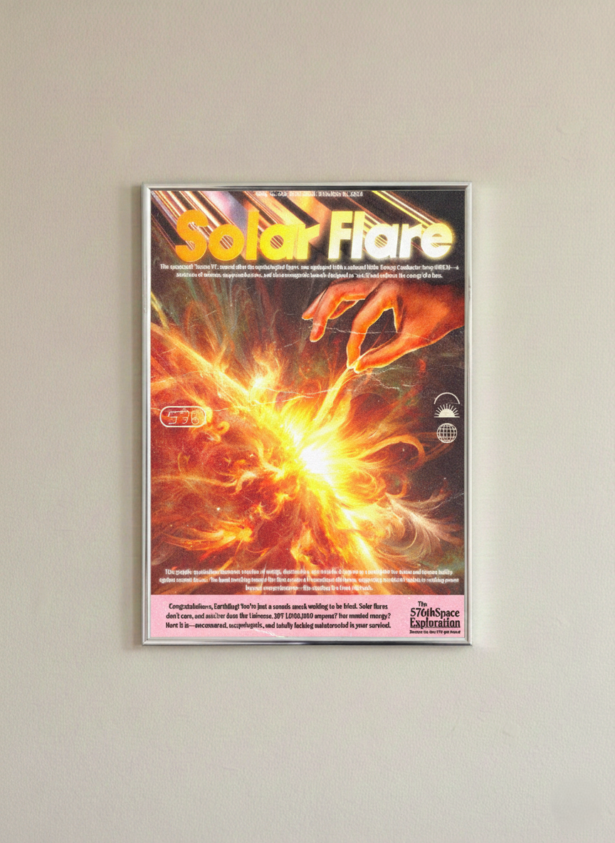 Solar Flare Exploration Framed Artwork