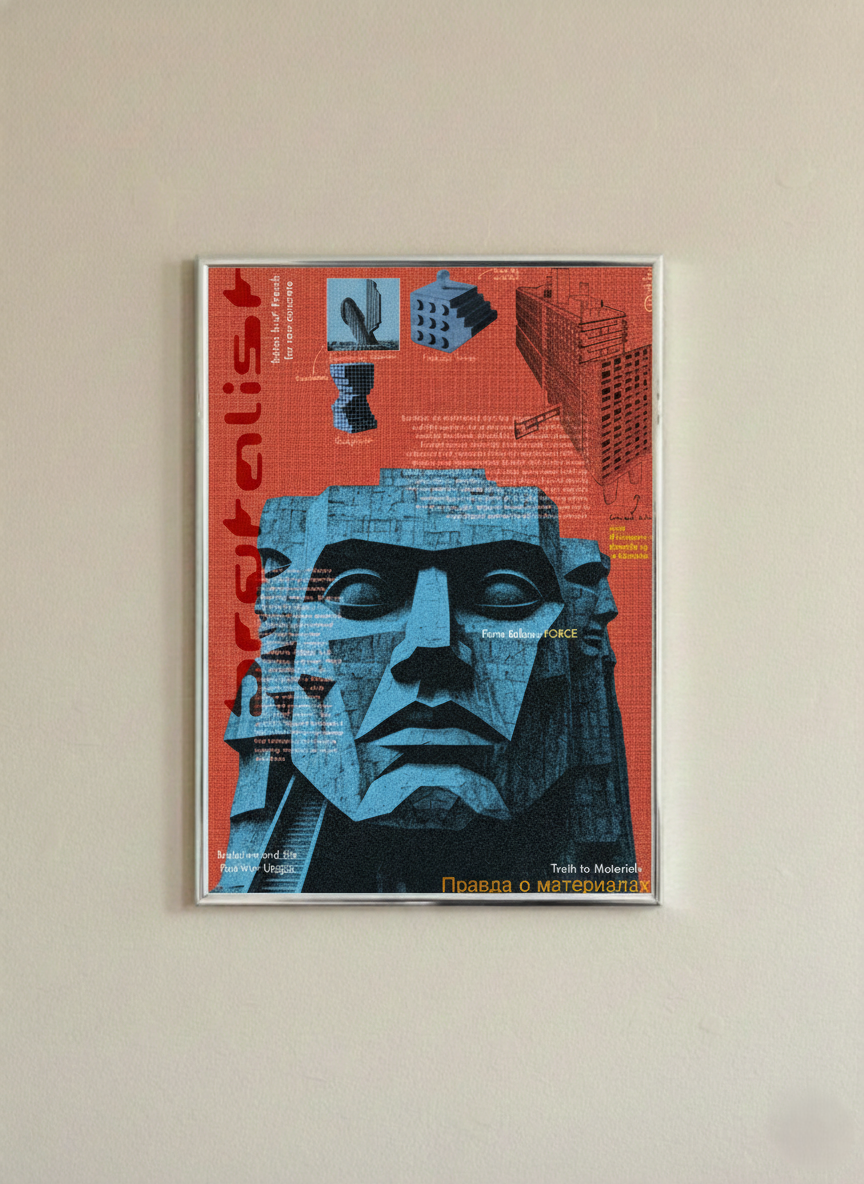 Brutalist Tribute Framed Artwork