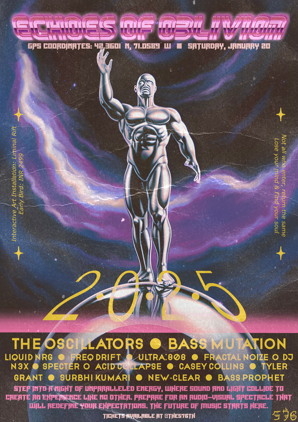 Echoes of Oblivion Rave Flyer Framed Artwork