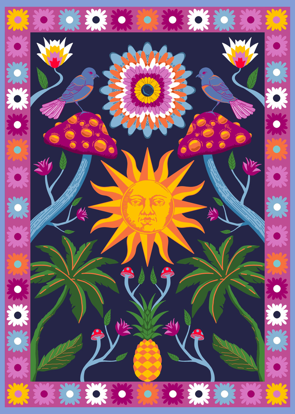 Psychedelic Sunshine Framed Artwork