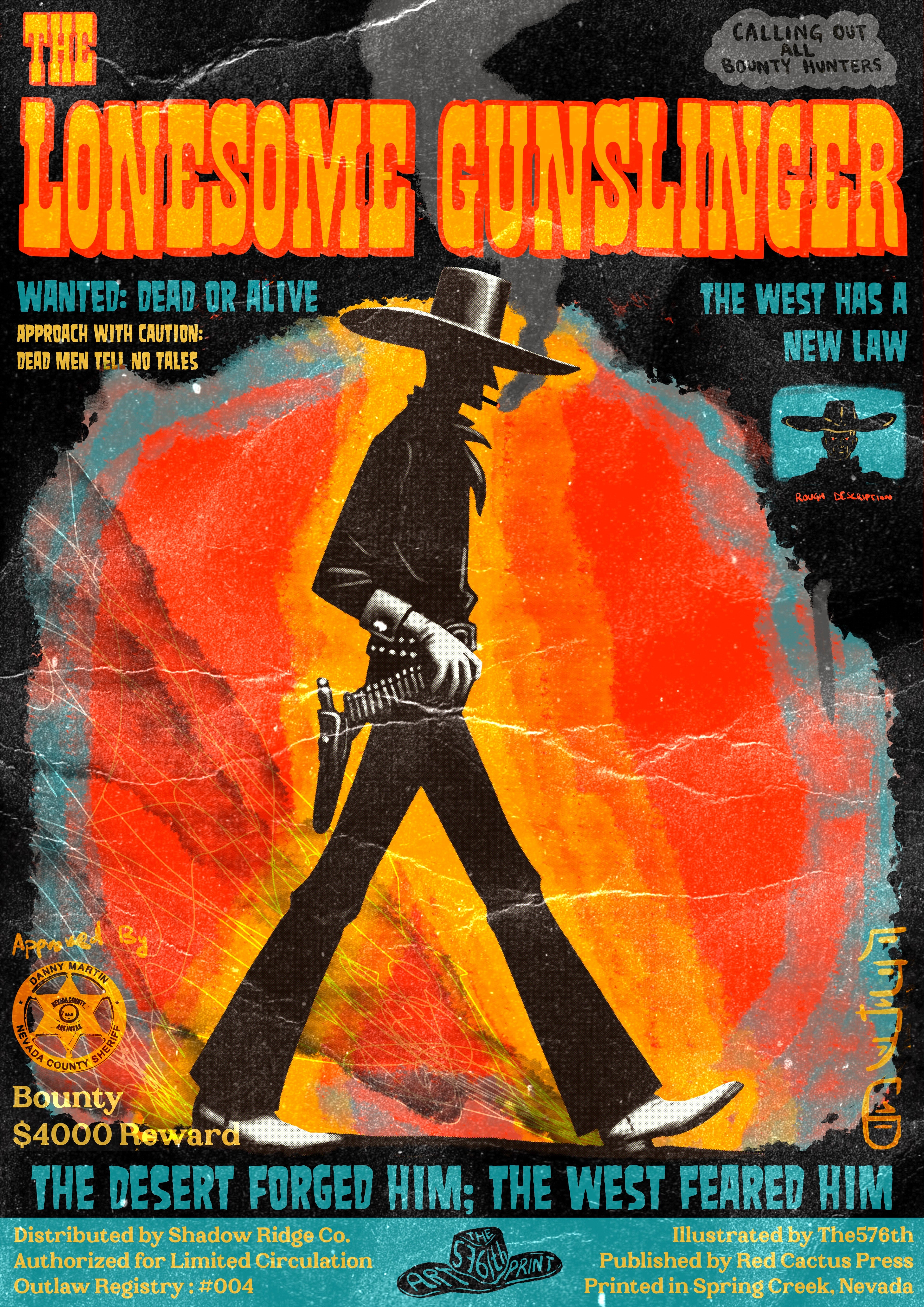 The Lonesome Gunslinger Framed Artwork