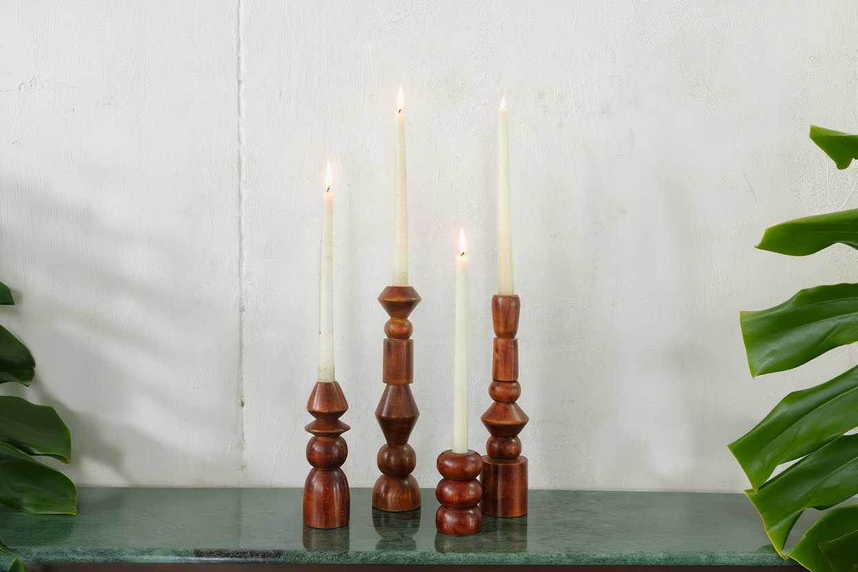 Totem Candle Holders Set of 4